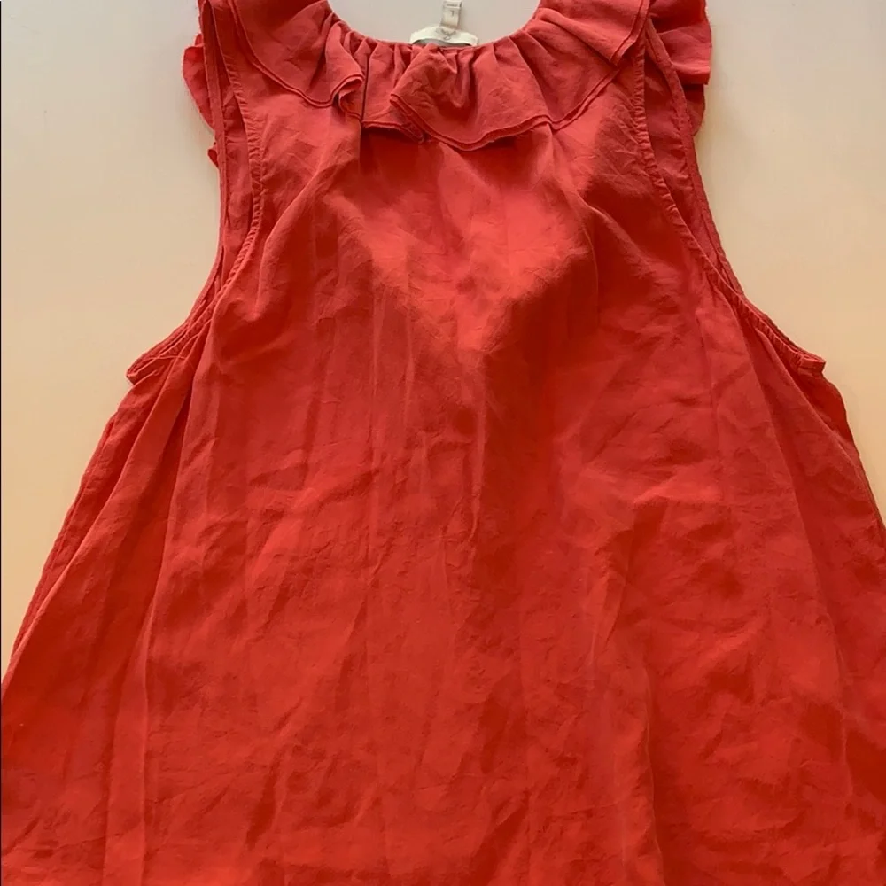 Joie salmon silk blouse ruffle large - Picture 6 of 6